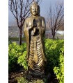 Buda alto rezando dorado y negro