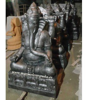 Ganesha estatua en resina plateada