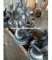 Estatua de Ganesha en resina plata.