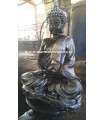 Buda Sereno plateado en piedra