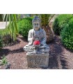 Buda grande con pedestal en piedra artificial
