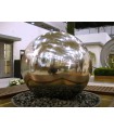 Fuente Esfera 100 cm en acero inoxidable con luz leds