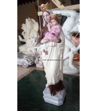 Virgen del Carmen policromada.