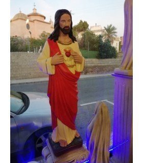 Sagrado corazón de Jesús policromado.