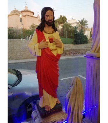 Sagrado corazón de Jesús policromado.