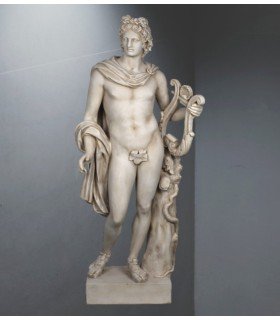 Apolo con Lira en mármol reconstituido.