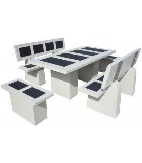 Comedor Status con azulejos piedra artificial.