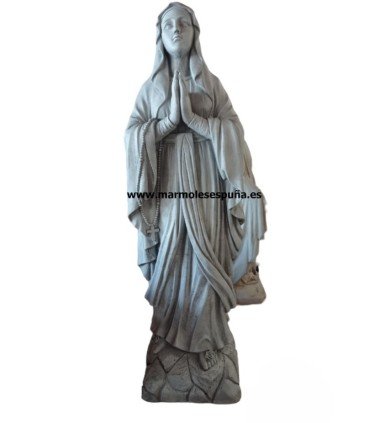 Virgen de Lourdes grande en piedra artificial.
