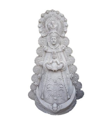 Virgen del Rocío de piedra artificial.