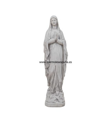 Virgen de Lourdes en piedra artificial.