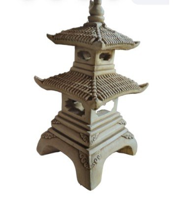Pagoda doble de piedra artificial.