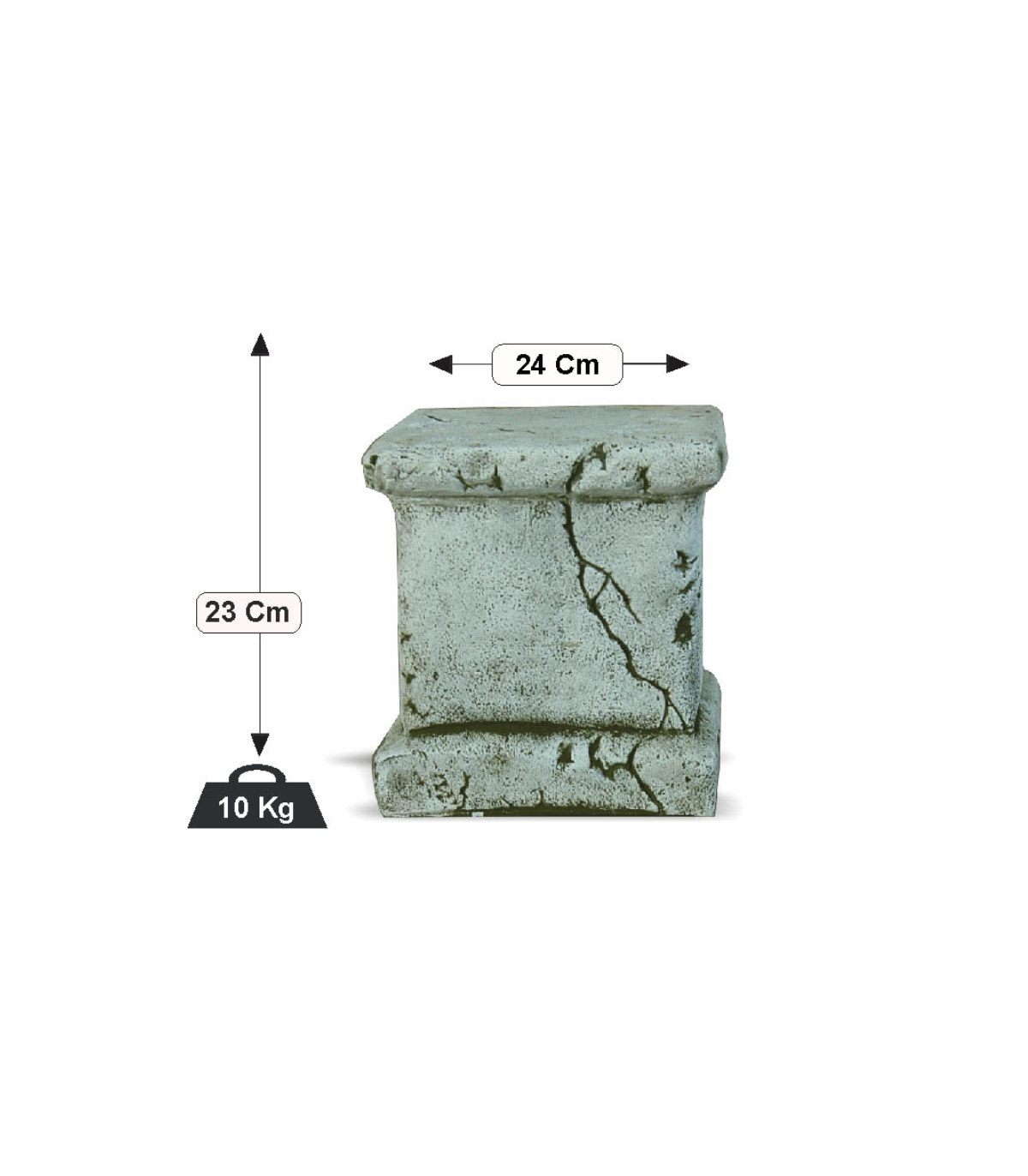 Pedestal antiguo ceniza en piedra