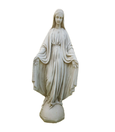 Virgen Milagrosa en piedra artificial.