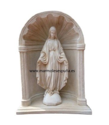 Virgen milagrosa con hornacina en piedra