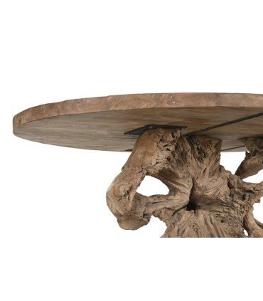 Mesa comedor en raíces de teca