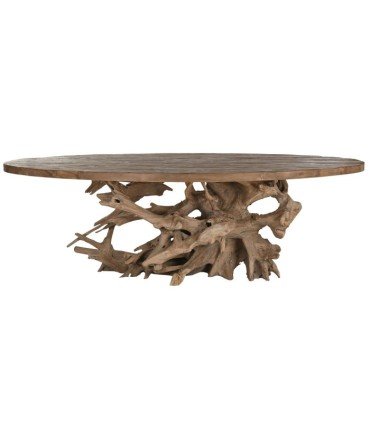 Mesa comedor en raíces de teca