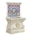 Fuente Romana con azulejos Rosetón en piedra