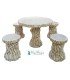 Comedor de troncos ocre en piedra