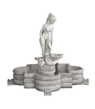 Fuente mujer caracola en piedra