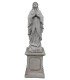 Virgen de Lourdes con pedestal en piedra