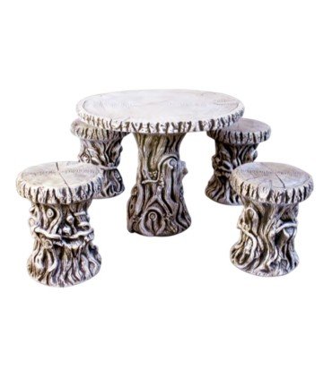 Comedor de troncos en piedra