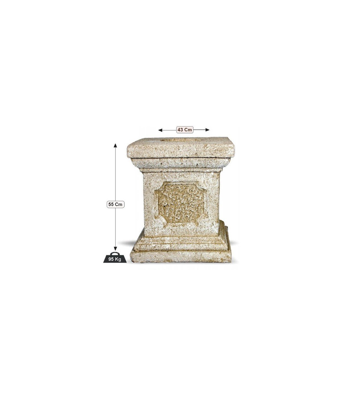 Pedestal natural en piedra artificial