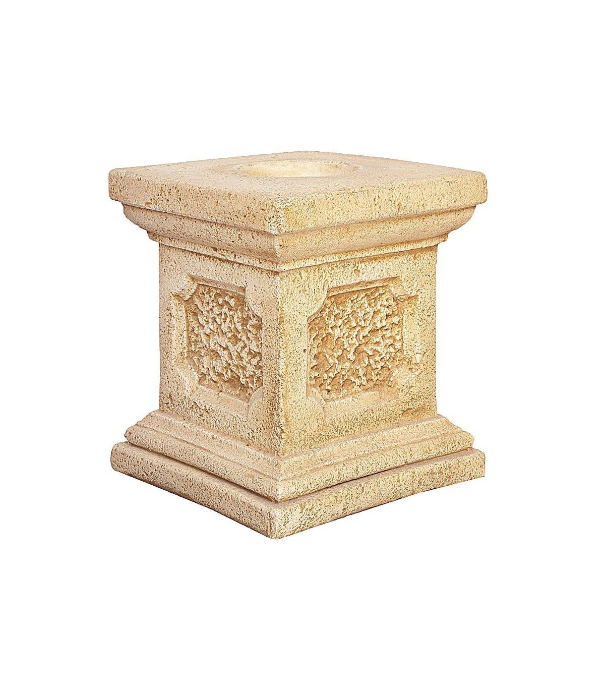 Pedestal natural pequeño ocre en piedra artificial