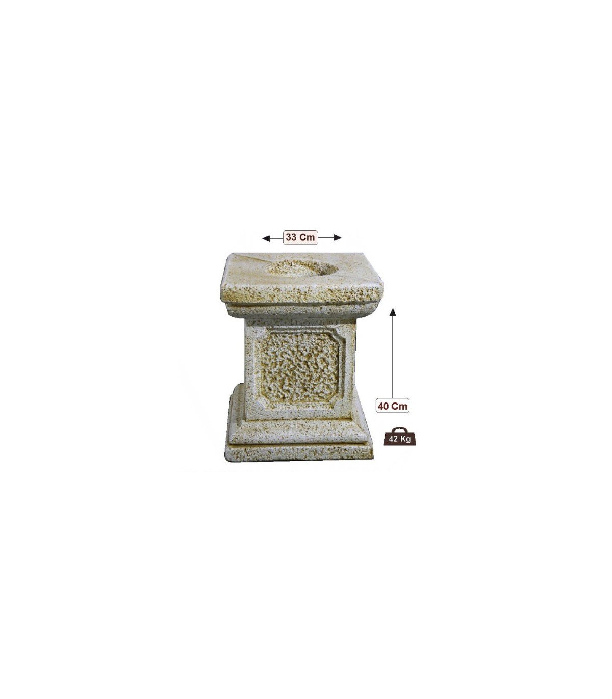 Pedestal natural pequeño en piedra artificial