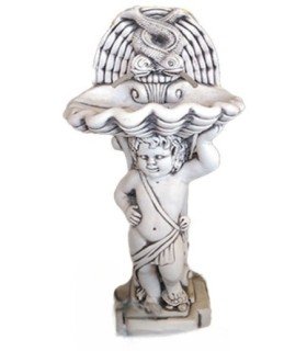 Fuente niño pez en piedra